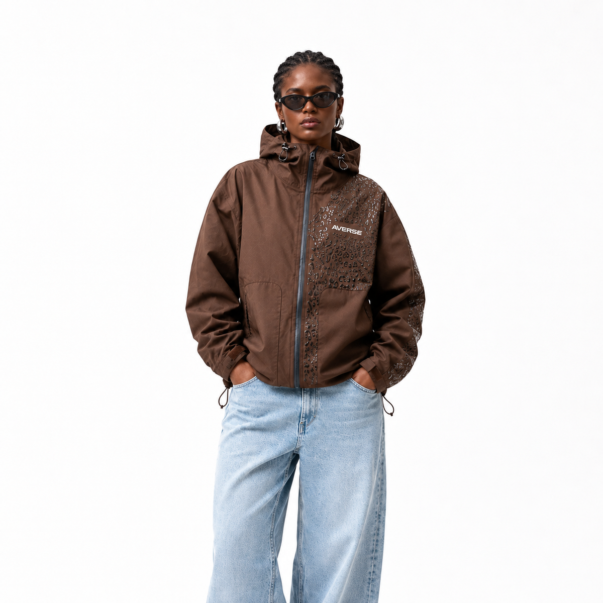 MARRON AVERSE Imperméable léopard réactif à l'eau - Marron